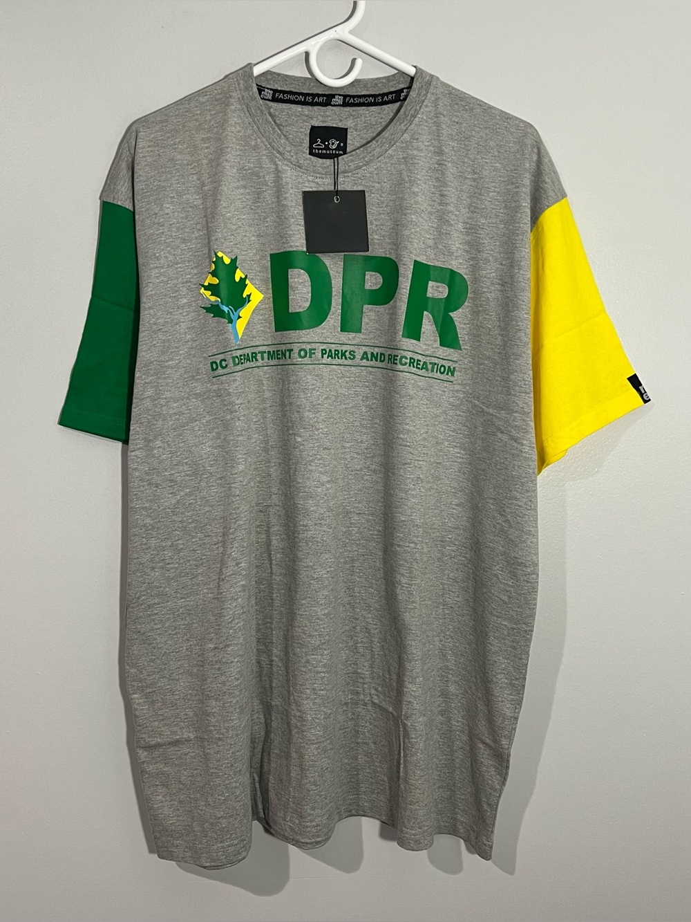 NEW The Museum Department Parks Recreation Gray Colorblock T-Shirt Mens 2XL